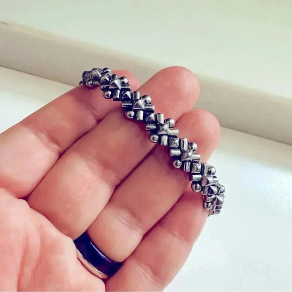 J. Crew Metal Bloom Silver Adjustable Cuff - Picture 4 of 6